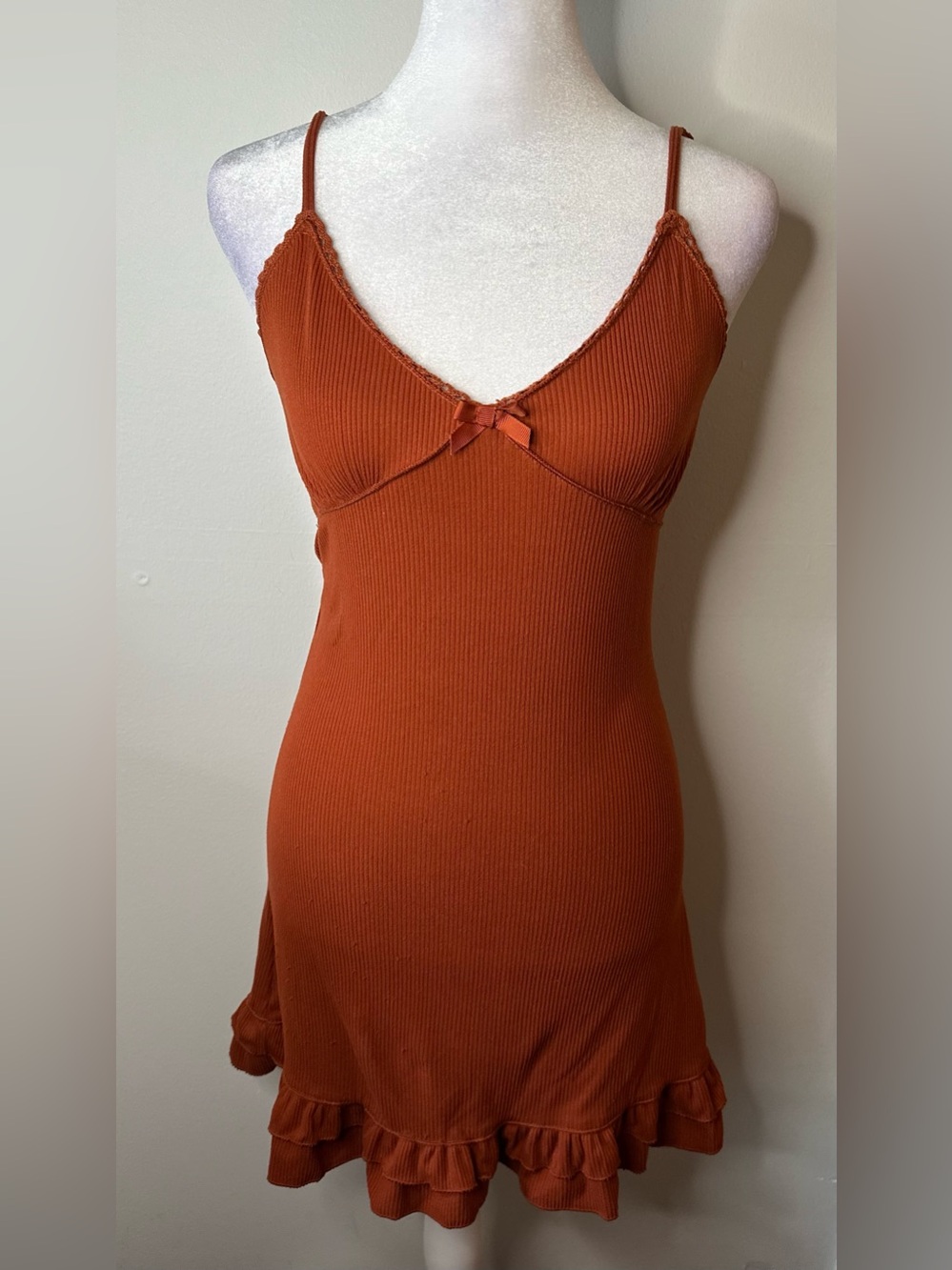 Women’s Orange Lounge Stylish Essential Slip Dress - Picture 2 of 5